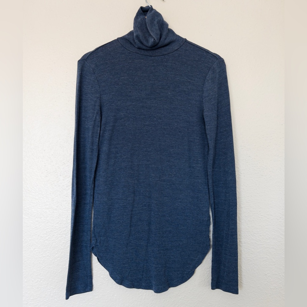 GAP Blue Modal Rib Knit Turtleneck